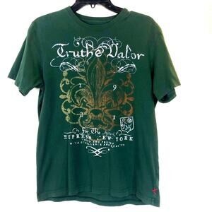 Y2k Unisex Express Dark Green Graphic Print T Shirt Crew Neck Short Sleeve